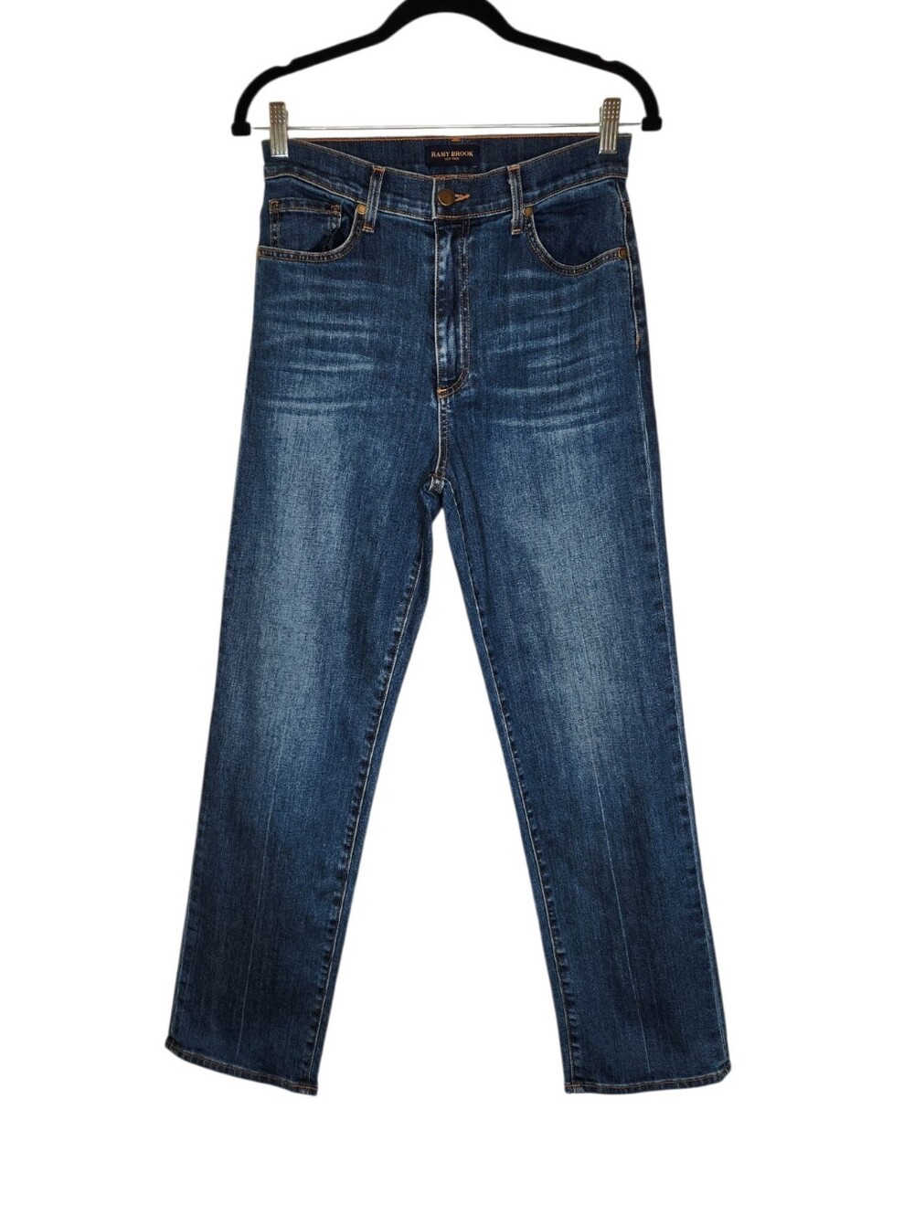 Ramy Brook High Rise Straight Leg Jeans in Creased Medium Wash Size 27